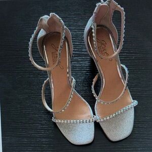 Women's Silver Strappy Heels